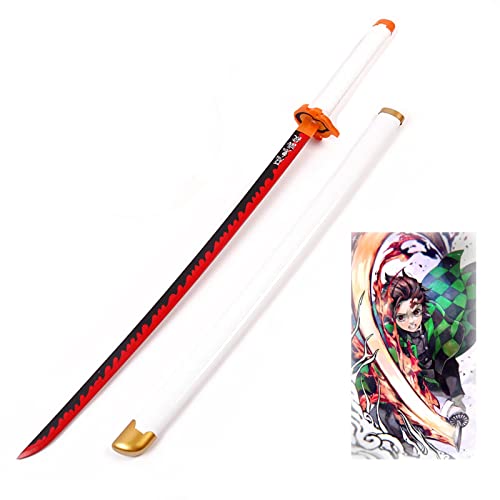 Uvency Samurai-Schwert Aus Bambusholz, Japanische Katana-Waffe, Spielzeug, Dämonentöter, Klinge Für Ninja-Soldaten, Krieger, Anime-Liebhaber, Cosplay-Requisiten, Spielzeug, Halloween-Party-Zubehör/K von Uvency