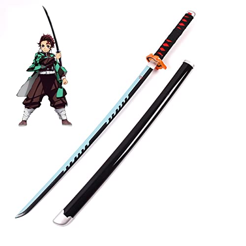 Uvency Samurai-Schwert Aus Bambusholz, Japanische Katana-Waffe, Spielzeug, Dämonentöter, Klinge Für Ninja-Soldaten, Krieger, Anime-Liebhaber, Cosplay-Requisiten, Spielzeug, Halloween-Party-Zubehör/K von Uvency