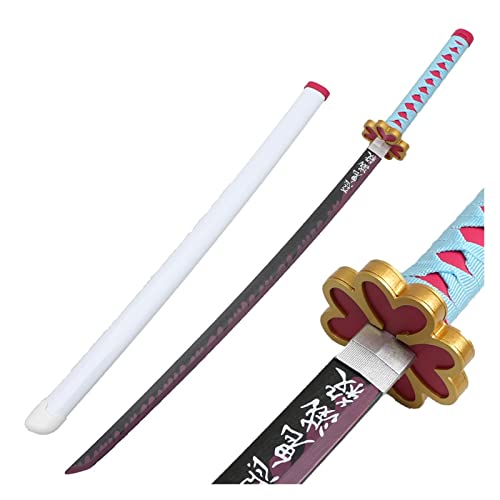 Uvency Samurai Schwert Japanische Katana Waffe Spielzeug Dämonentöter Klinge Für Ninja Soldat Krieger Kostüm Battle Play Halloween Cosplay 29,5/41 Zoll/Kanroji Mitsuri/104Cm von Uvency