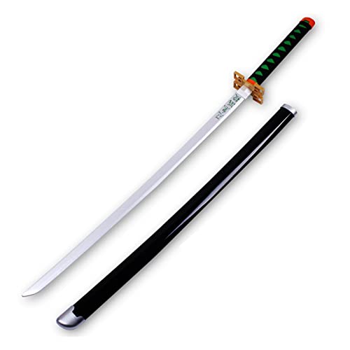 Uvency Samurai-Schwert Japanisches Katana-Waffenspielzeug, Dämonentöter-Klinge Für Ninja-Soldaten-Krieger-Kostüm-Kampfspiel-Halloween-Cosplay/M/Long von Uvency