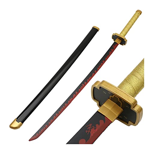 Uvency Schwert Slayer's Blade Cos Japanisches Katana Aus Holz, Rollenspiel Requisiten Waffenmodell Anime Black Samurai Ninja Children's Day, Mit Scheide/K/104Cm von Uvency