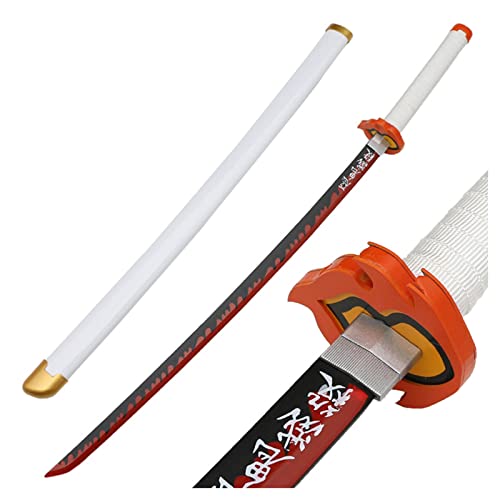 Uvency Schwert Slayer's Blade Cos Japanisches Katana Aus Holz, Rollenspiel Requisiten Waffenmodell Anime Black Samurai Ninja Children's Day, Mit Scheide/N/104Cm von Uvency