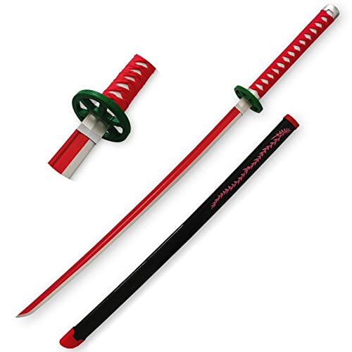 Uvency Slayer Cosplay Kamado Nezuko Katana Schwert Holz Samurai Schwert Spielzeug Handgefertigtes Katana Halloween Anime Cosplay Holz Katanas Klinge Schwert Für Anime-Liebhaber / 41 Zoll von Uvency