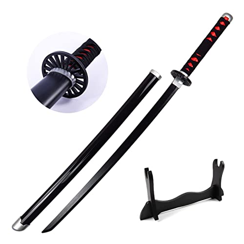 Uvency Tanjiro Samurai Schwert Set Katana Schwert Holz Slayer Cosplay Tanjiro Halloween Prop Slayer Schwert Anime Fans Weihnachten Geburtstage Geschenke Holzschwert Sammlerstücke / 41 Zoll/With Hold von Uvency