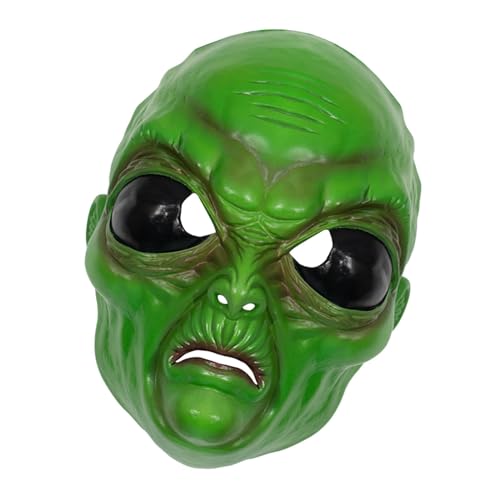 UxicRuya Alien-Kopfmaske, realistisches Kostüm, Horror-Party, Rollenspiele, grüne Alien-Maske von UxicRuya