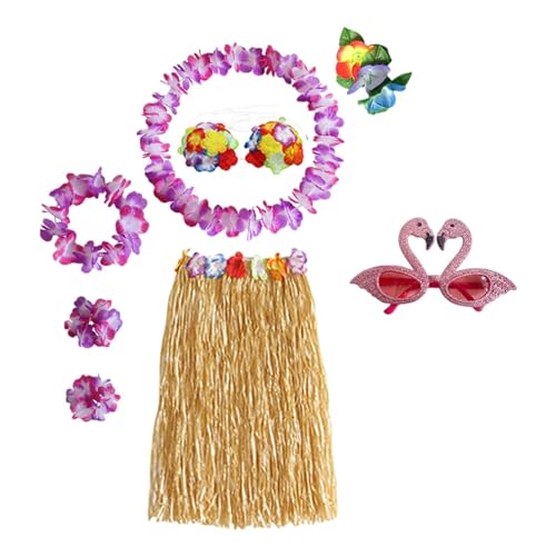 UxicRuya Hawaiirock Kostüm Zubehör für Feier Karneval, Rocklänge 60cm von UxicRuya