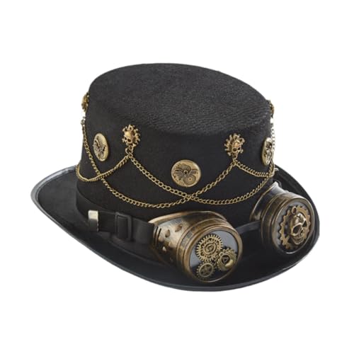 UxicRuya Leichter Steampunk Hut für Bühnenauftritte, Nachtclubs Und Cosplay, Schwarz von UxicRuya