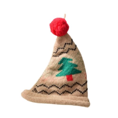 UxicRuya Mini-Weihnachtsdekorationsmütze, Weihnachtsmannmütze, gestrickt, dekorativ, stilvoll, Mütze mit, warme Mütze als Geschenk, Leichter Kaffee von UxicRuya