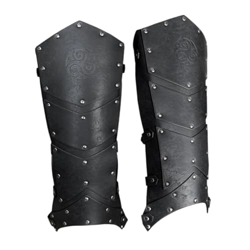 UxicRuya Piratenstiefel Überzüge, Schuhüberzüge, Geschenk Beinwickel, Mittelalterliche Beinüberzüge für Foto Requisiten, Schwarz von UxicRuya