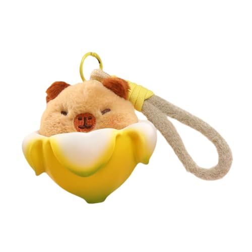 UxicRuya Schlüsselbund Weich Animierter Cartoon Hanging Toy Bags An Tort Puppen Plüschpuppen für Karneval, Braun von UxicRuya