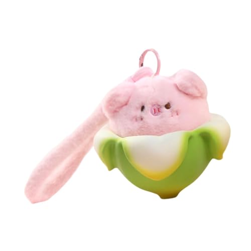 UxicRuya Schlüsselbund Weich Animierter Cartoon Hanging Toy Bags An Tort Puppen Plüschpuppen für Karneval, Rosa von UxicRuya