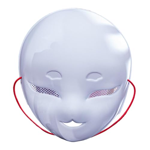 UxicRuya Tiermaske Mesh Eye Füchse Maske Hand Bemalte Requisiten Cos Party Cosplay Party Rave Masque Gesichtsbehandlung Rote Schnur Inklusive, Schmale Augen von UxicRuya