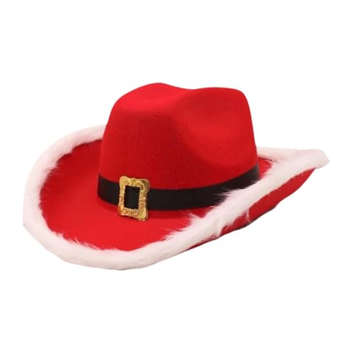 UxicRuya Weihnachts Cowboyhut, Santa Cowgirl Hut für Bühnenauftritt, Karneval von UxicRuya