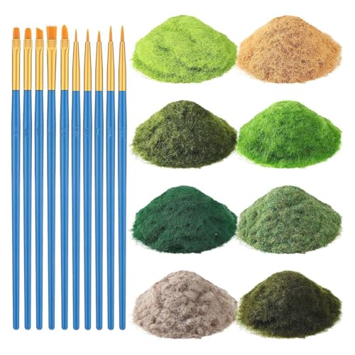 Uxsjakjsd 8er-Packung Static Grass 8x30g für DIY-Szenentischlandschaftsbasteln mit Pinseln Uxsjakjsd 8er-Packung Static Grass 8x30g für DIY-Szenentischlandschaftsbasteln mit Pinseln von Uxsjakjsd