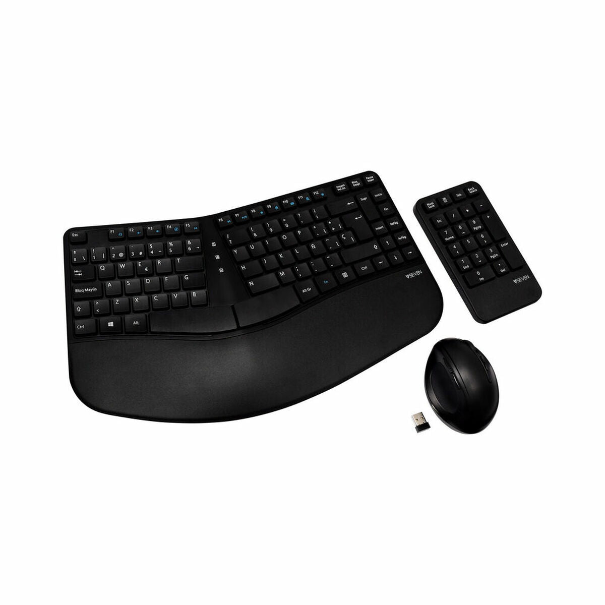 Tastatur mit Drahtloser Maus V7 CKW400ES Schwarz Spanisch Qwerty Spanisch von V7