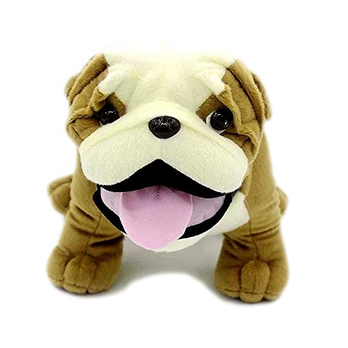 VACHICHI Niedlicher Stofftier Bulldogge Teddy 30,5 cm lebensechte Plüschtier Welpe, 30,5 cm Englische Bulldogge von VACHICHI