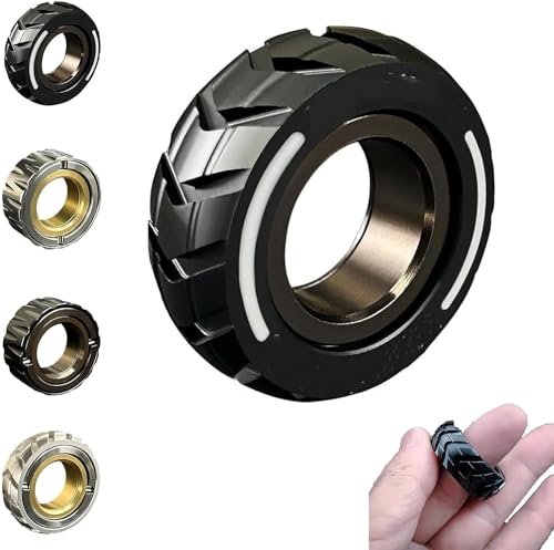 Doppel Funktion Edelstahl Motorrad Reifen Fidget Ring, Motorrad Reifen Fidget Ring für Männer Spielzeug. (B1) von VACSAX