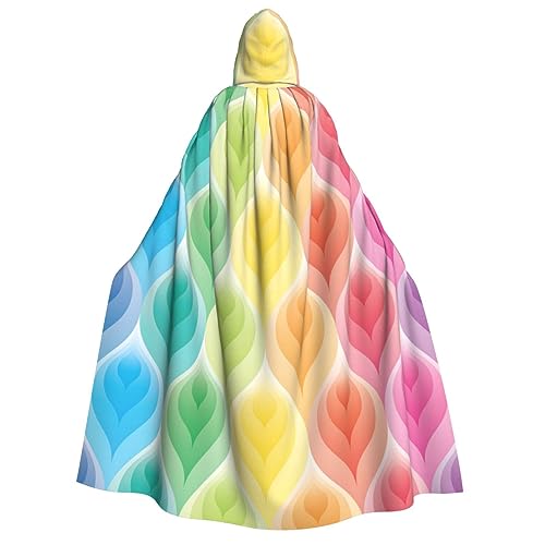 VACSAX Unisex Kapuzenumhang Regenbogen Farben Farbverlauf Blatt Druck Erwachsene Umhang mit Kapuze Cosplay Kostüme Umhang Robe für Halloween von VACSAX