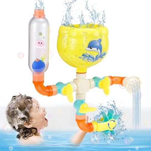 Badewannenspielzeug Badespielzeug Baby ab 1 Jahr Wasserspielzeug Kinder Badewannen Spielzeug Bath Toys DIY Manuelle Montage Pipes Badespaß von VAIAV