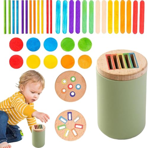 Montessori Spielzeug ab 1 - Kinder Spielzeug zur Farbsortierung, Sensorisches Stapelspielzeug zur Farbklassifizierung, Holz Sortier & Stapelspielzeug, Kinder, Lernspielzeug Geschenk für Kleinkinder Montessori Spielzeug ab 1 - Kinder Spielzeug zur Farbsortierung, Sensorisches Stapelspielzeug zur Farbklassifizierung, Holz Sortier & Stapelspielzeug, Kinder, Lernspielzeug Geschenk für Kleinkinder von VAIGU:OA