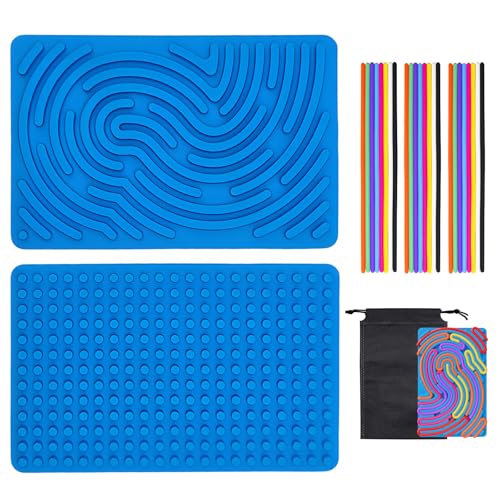 Sensorik Activity Board - Silikon Sensory Activity Board, ADHD Aktivitätsboard, Ruhiges Reise-Spielzeug mit Kordelzugbeutel und 24 Strings für Kinder ab 3+ und Erwachsene Ideal zur Stress und Autismus Sensorik Activity Board - Silikon Sensory Activity Board, ADHD Aktivitätsboard, Ruhiges Reise-Spielzeug mit Kordelzugbeutel und 24 Strings für Kinder ab 3+ und Erwachsene Ideal zur Stress und Autismus von VAIGU:OA