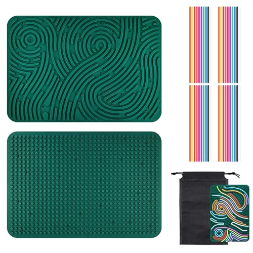 Groß Sensorik Activity Board - 20cm x 30cm Silikon Sensory Activity Board, ADHD Aktivitätsboard, Ruhiges Reise-Spielzeug mit Kordelzugbeutel 40 Strings für Kinder ab 3+ Erwachsene zur Stress Autismus Groß Sensorik Activity Board - 20cm x 30cm Silikon Sensory Activity Board, ADHD Aktivitätsboard, Ruhiges Reise-Spielzeug mit Kordelzugbeutel 40 Strings für Kinder ab 3+ Erwachsene zur Stress Autismus von VAIGU:OA