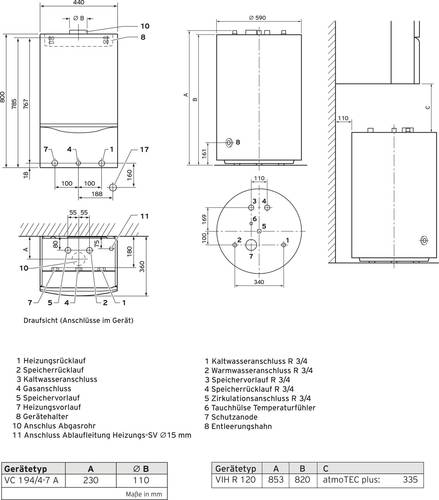 Vaillant 10024479 Gas-Brennwert-Wandheizgerät C (A++ - G) von VAILLANT