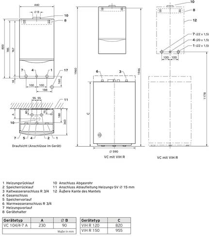 Vaillant VC 104/4-7 Gas-Brennwert-Wandheizgerät C (A+++ - D) von VAILLANT