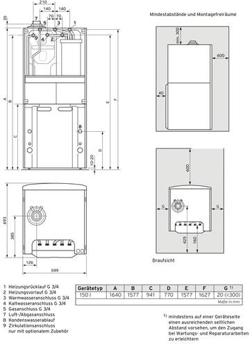 Vaillant VCC 206/4-5 150 E Gasofen VCC 206/4-5 150 E von VAILLANT