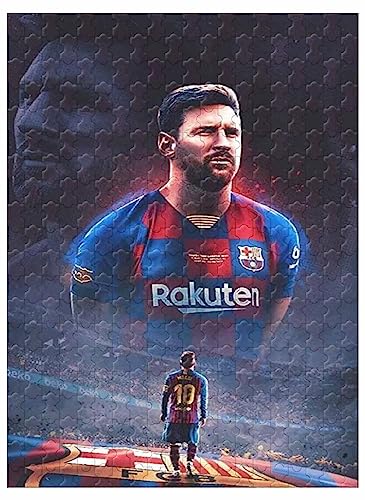 Für Erwachsene, 1000 Teile Holzpuzzle, Heimdekoration, FC Barcelona Fußballverein Lionel Messi 75 * 50cm von VAKUUM