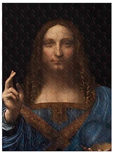 Für Erwachsene, 1000 Teile Holzpuzzle, Heimdekoration, Ölgemälde Leonardo Da Vinci Salvator Mundi75*50cm von VAKUUM