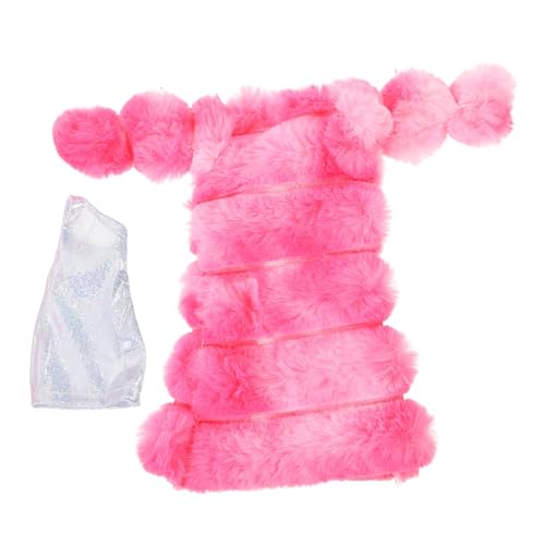 1 Satz Puppenkleidungszubehör Puppen-Winterjacke Puppenmantel-jackenoberteile Puppenkleidungs-Outfit DIY-puppenzubehör Für Kinder Puppe Weihnachten Geburtstagsgeschenke Rosa Plüsch VALICLUD von VALICLUD