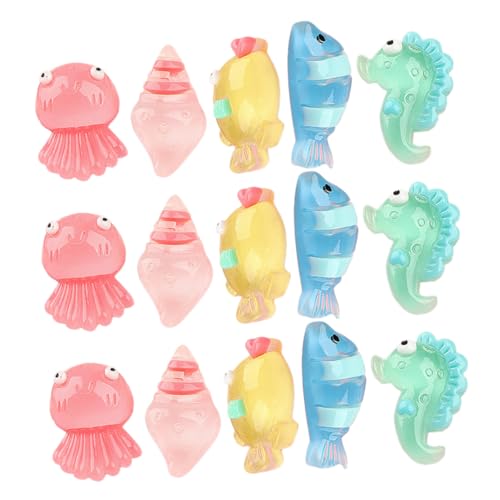 20st Leuchtendes Seepferdchen Mini-Dekoration Mini-Marine-Ornament Aquariumzubehör Leuchtende Dekoration Zubehör Für Aquarien Leuchtendes Ornament Meerestierfiguren Harz VALICLUD von VALICLUD