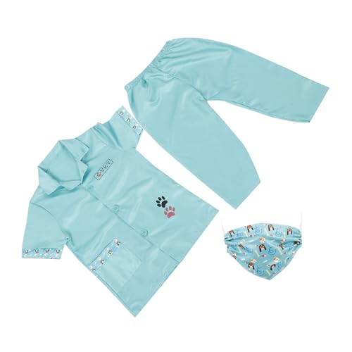 VALICLUD 1 Satz Arztkleidung Für Kinder Arztkostümzubehör -arzt-set Arztkittel Für Kinder Cosplay-kostüm Für Kinder Tierarztmantel Dekorative Arztkleidung Kinderarztset Polyester von VALICLUD