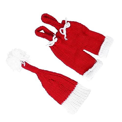 VALICLUD Baby-weihnachtsmann-outfit 1 Set Handgefertigt Aus Baumwolle Gestrickt Weihnachts-outfits Für Mädchen Festliches Festival-kostüm 0–1 Jahr Alt von VALICLUD