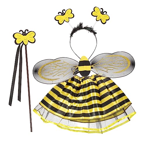 VALICLUD 1 Satz Bienen-cosplay-zubehör Bienenaufkleber Bienenanzug Bienendekor Bienenkostüm Leistungsbienenflügel Feenflügel Biene Cosplay Stirnband Kinderkostüm Stoff von VALICLUD