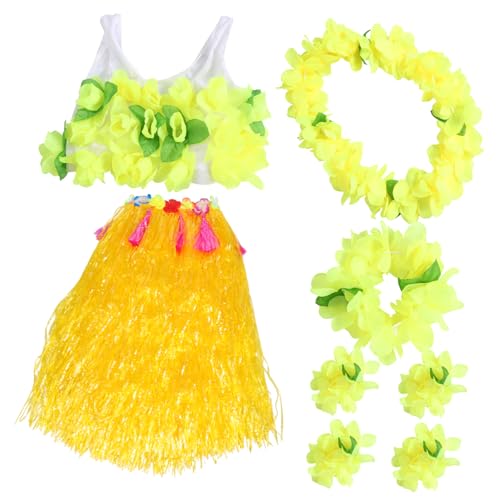 VALICLUD 1 Satz Bunter Grasrockanzug Hawaii-Party-Hula-Kleid Hawaiianisches Hula-Kostüm Sommer-Luau-Rock bikinioberteil festival kleidung Luau-Outfit Hawaiischer Rock Kunststofffaser von VALICLUD