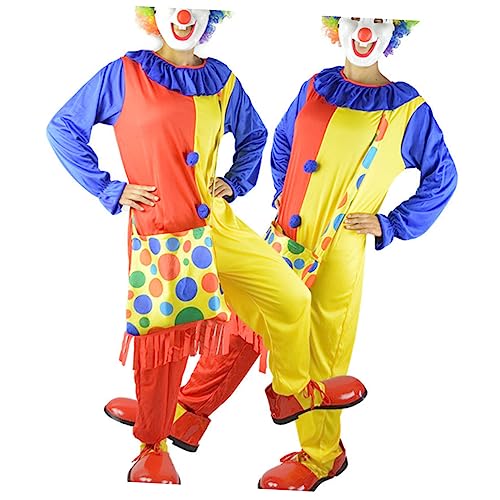 VALICLUD 1 Satz Clownkostüm Für Erwachsene Kostüme Halloween Clown Kostüm Herren Gruseliges Clownkostüm Masken Clownkostüm Für Outfit Süßes Clownkostüm Karneval Polyester Colorful von VALICLUD