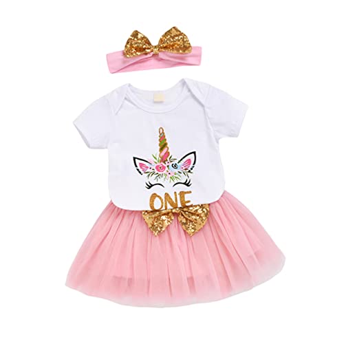 VALICLUD 1 Satz Cosplay-kleidung Mädchenröcke Geburtstagsoutfit Für Mädchen Einhorn-tutu-kleid Rosa von VALICLUD