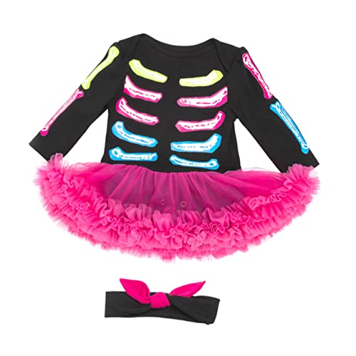 VALICLUD 1 Satz Festival-Skelett-Kleid Halloween-Babykleidung Neugeborenes Mädchen-Outfit Mantel halloween costume halloween kleidung Halloween-Kostüm für Neugeborene Babykostüm Baumwolle von VALICLUD