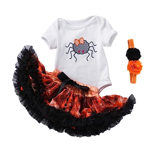 VALICLUD 1 Satz Halloween-Kleideranzug Unterlage Kleinkind Outfits erste halloween party kopftücher kleidung Halloween-Kostüm für Mädchen Halloween-Babyspielanzug mit Tutu-Rock Garn von VALICLUD