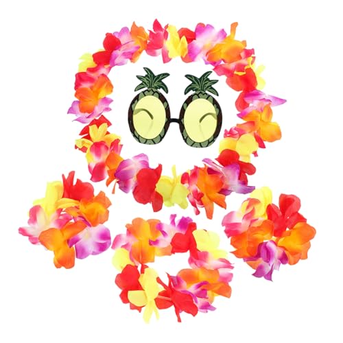 VALICLUD 1 Satz Hawaiianische Lei Kostüm Ananas Partydekorationen Girlande hawaii outfit hawaii kleidung hawaii brille Blumenkette partygläßer Hawaii- Luau-Partyzubehör Tuch von VALICLUD