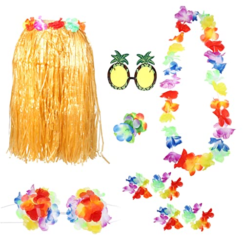 VALICLUD 1 Satz Hawaiianischer Hula hawaiianische Rockgirlande Luau-Partyzubehör hawaiianische dekorationen hawaii sonnenbrille hawaii outfit dekorativer Strohrock Hawaii-Girlande Stoff von VALICLUD