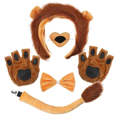 VALICLUD 1 Satz Löwenbekleidungszubehör Leopard Schildkröte Kostüm Pfoten Löwen-Cosplay-Stirnband Tier-Cosplay-Kostüm Cosplay-Stirnbänder Löwen-Kostümzubehör Dschungelkostüm Garn von VALICLUD