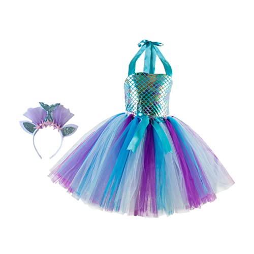 VALICLUD 1 Satz Mesh-Rock Einhorn-Tutu-Kleid Mädchen Kleider Mädchen Weihnachtsgeschenke Gazekleid Kostüm kinderkleider kinderkleidung Performance-Rock Party-Cosplay-Rock Gittergewebe Blue von VALICLUD