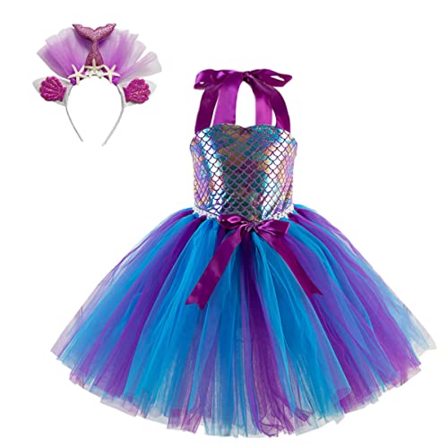 VALICLUD 1 Satz Mesh-Rock haarband hair-band Exquisite skirt hairband kız çocuk elbisesi Tutu-Kleid Ankleiden Rave meerjungfrauen Kinderkleid Partykostüm für Mädchen Gittergewebe Violett von VALICLUD