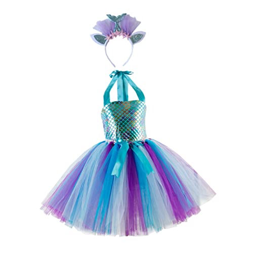 VALICLUD 1 Satz Mesh-Rock kinderkleider kinderkleidung hochzeitskleider e girl kleidung Einhorn-Tutu-Kleid Gilr Meerjungfrauenkleid Cosplay-Requisite Mädchen kleiden sich Stoff Blue von VALICLUD