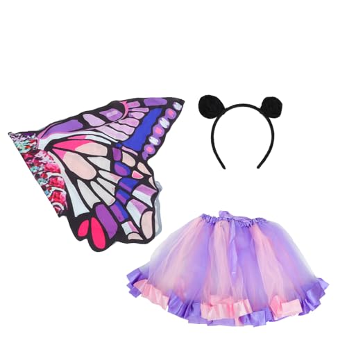 VALICLUD 1 Satz Mesh-tutu-rock Partyrock Pailletten-shorts Feen-outfit Für Mädchen Flügel Kostüme Performance-requisiten Paillettenrock Kleid Aus Bauschigem Tüll Polyester (polyester) von VALICLUD