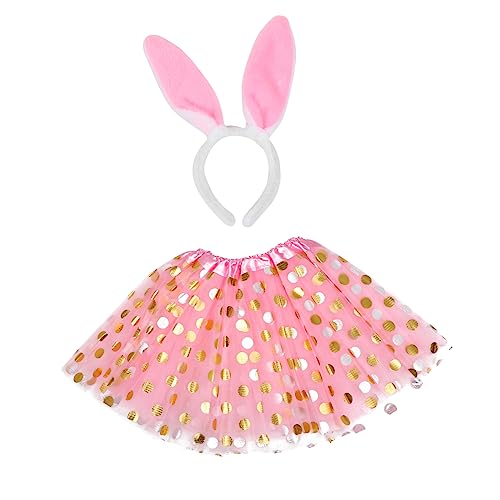 VALICLUD 1 Satz Osteranzug Ballettröckchen Kuscheltiere Für Mädchen Häschen-tutu-kleid Partykleid Tüllrock Für Kleinkinder Halloween-kostüme Für Geburtstagsfeier Rosa Acetat von VALICLUD