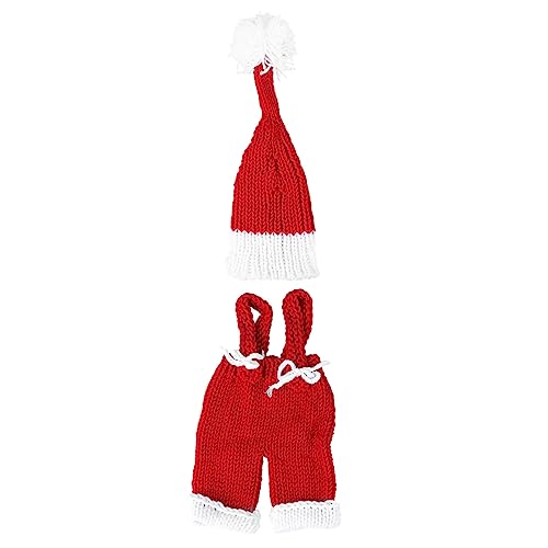 VALICLUD Neugeborenes Baby Weihnachtsfeier Dress up 0-1 Jahr Alt Rot Baumwollfaden Overall Set von VALICLUD